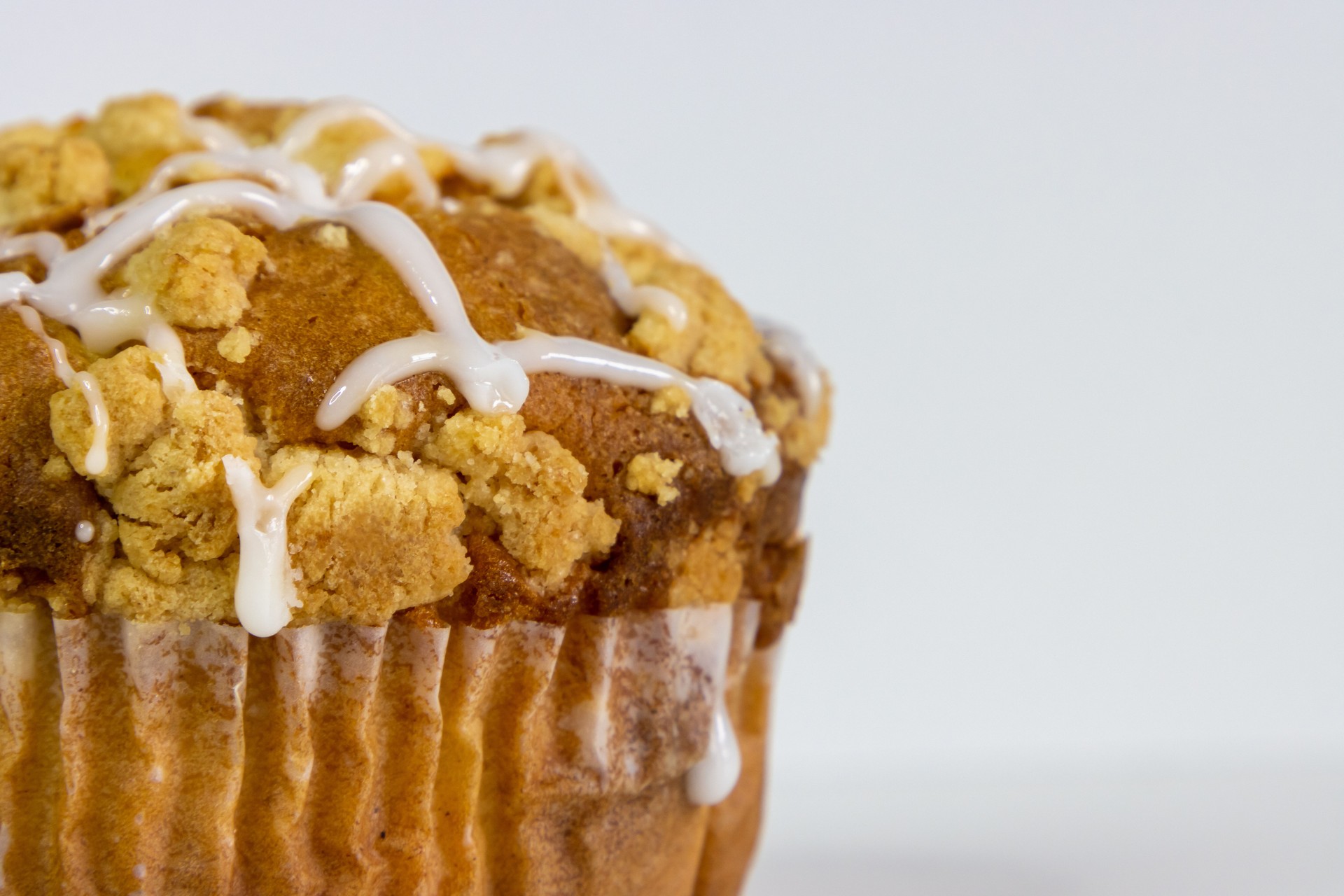 Coffee cake muffin with icing